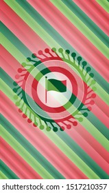 flag icon inside christmas style badge..
