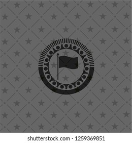 flag icon inside dark emblem. Retro