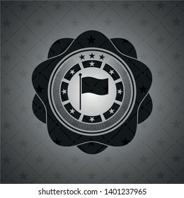flag icon inside dark emblem. Retro