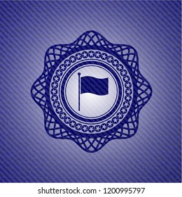 flag icon inside emblem with jean high quality background