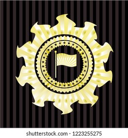 flag icon inside gold shiny badge