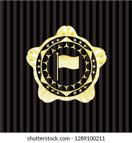 flag icon inside gold shiny badge