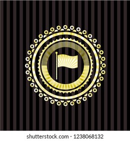 flag icon inside golden emblem