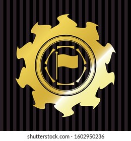 flag icon inside golden emblem