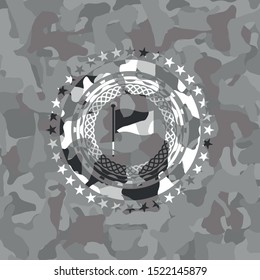 flag icon inside grey camo emblem