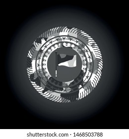 flag icon inside grey camouflage texture