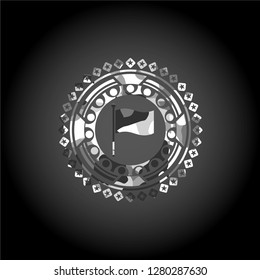 flag icon inside grey camouflaged emblem