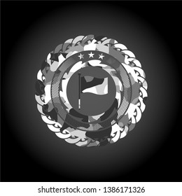 flag icon inside grey camouflaged emblem