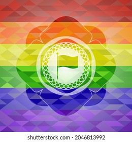 flag icon inside lgbt colors emblem. 