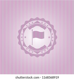 flag icon inside pink emblem. Vintage.
