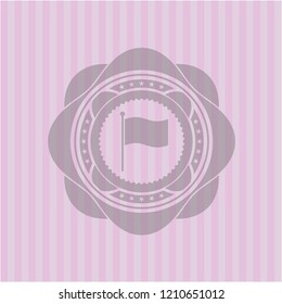 flag icon inside pink emblem