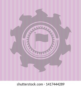 flag icon inside pink icon or emblem