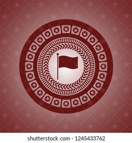 flag icon inside red emblem. Retro