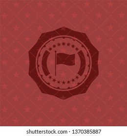 flag icon inside red emblem. Vintage.