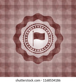 flag icon inside red geometric emblem. Seamless.