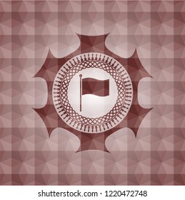 flag icon inside red seamless polygonal badge.