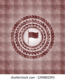 flag icon inside red seamless badge with geometric background.