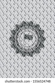 flag icon inside silver color emblem. Scales pattern. Vector Illustration. Detailed.