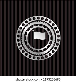 flag icon inside silver emblem