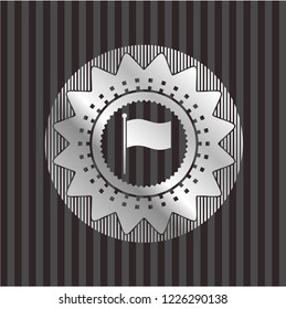 flag icon inside silvery emblem