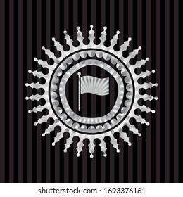 flag icon inside silvery emblem