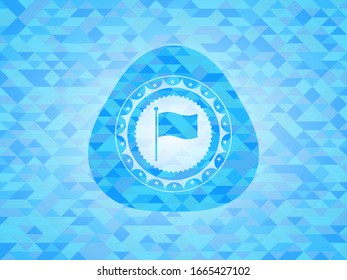 Flaggensymbol im Himmelsblau. Mosaikaner Hintergrund