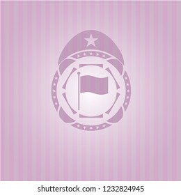 flag icon inside vintage pink emblem