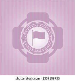 flag icon inside vintage pink emblem