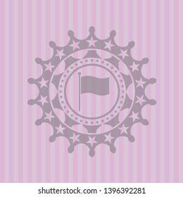 flag icon inside vintage pink emblem