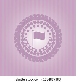 flag icon inside vintage pink emblem