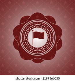 flag icon inside vintage red emblem