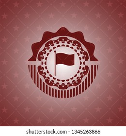 flag icon inside vintage red emblem
