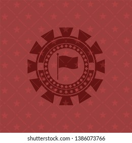 flag icon inside vintage red emblem