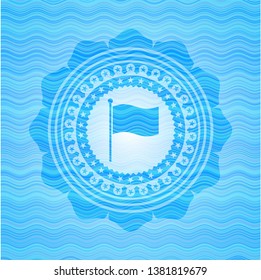 flag icon inside water concept emblem.