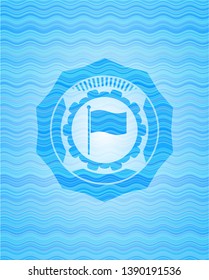 flag icon inside water concept emblem background.