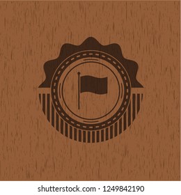 flag icon inside wood emblem. Retro