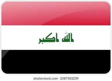 Flag Icon of Iraq Country,National Vector Flag Iconic Symbol and Colors of Iraq flag.