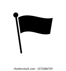 Flag icon isolated in black flat design on white background, Vector illustration, Eps 10