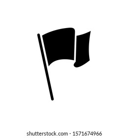 Flag icon isolated in black flat design white background  Vector illustration  Eps 10