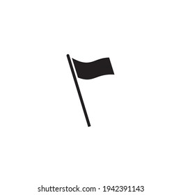 Flag icon isolated in black flat design on white background, Vector illustration.