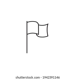 Flag icon isolated in black flat design on white background, Vector illustration.