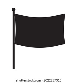 Flag icon isolated in black flat design Graphics Vector illustration