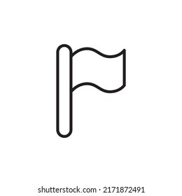 Flag icon isolated in a line design on a white background, vector illustration
