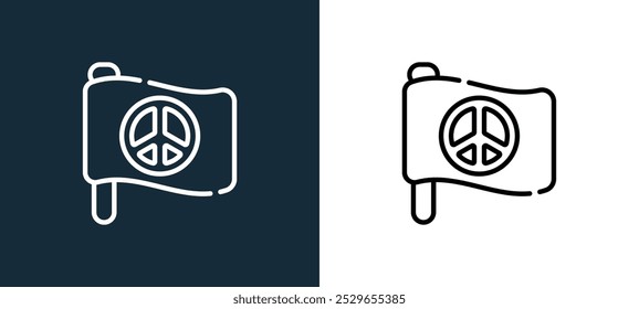 flag icon isolated on white and black colors. flag outline linear vector icon from international day of collection for mobile apps, web and ui.