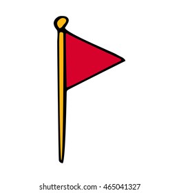 Flag Icon isolated on white background in style hand draw