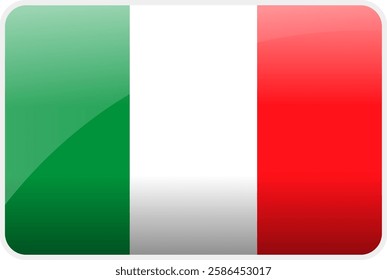 Flag Icon of Italy Country,National Vector Flag Iconic Symbol and Colors of Italy flag.