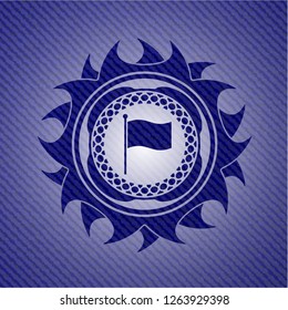 flag icon with jean texture