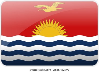 Flag Icon of Kiribati Country,National Vector Flag Iconic Symbol and Colors of Kiribati flag.