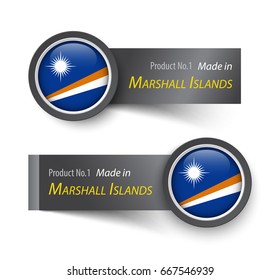 Flag icon and label with text made in Marshall Islands .