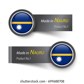 Flag icon and label with text made in Nauru .